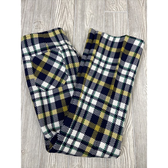 The Unbranded Brand Pants - NWT Vintage 60s 70s Navy Plaid High Waist Zip Button Acrylic Nylon Womens SZ 14